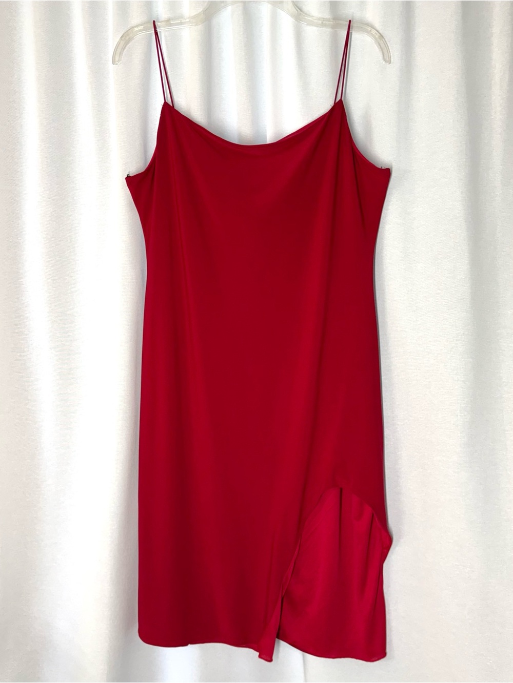 B Darlin Red Cowl-Neck Slip Midi Dress